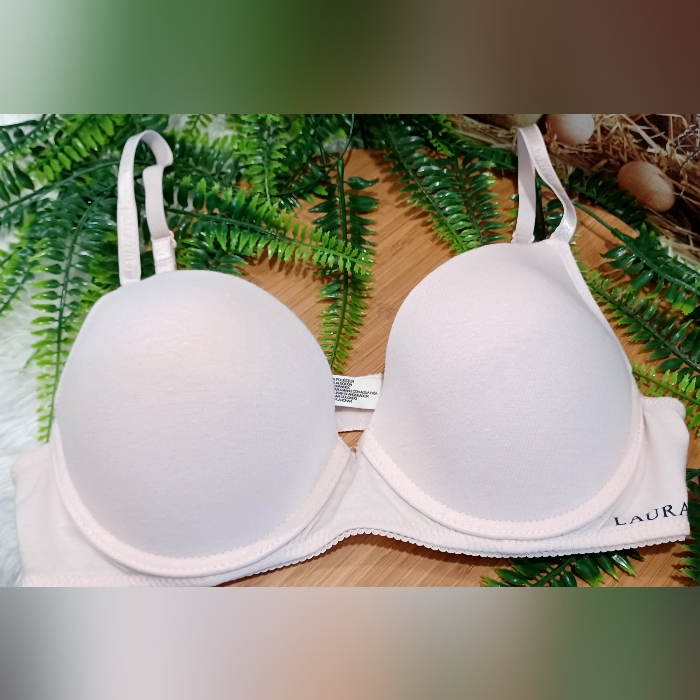 Laura Ashley Light Peach Underwire Classic Bra Sz 36c #0512